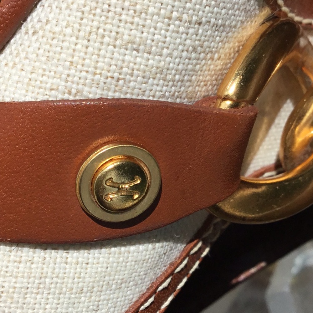 Cole Haan Kina Wedges Natural Linen/Brown leather Sandals - Picture 6 of 15